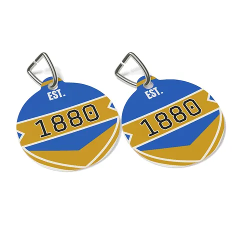 Southern 1880 Blue & Gold Block Pet Tag — other view