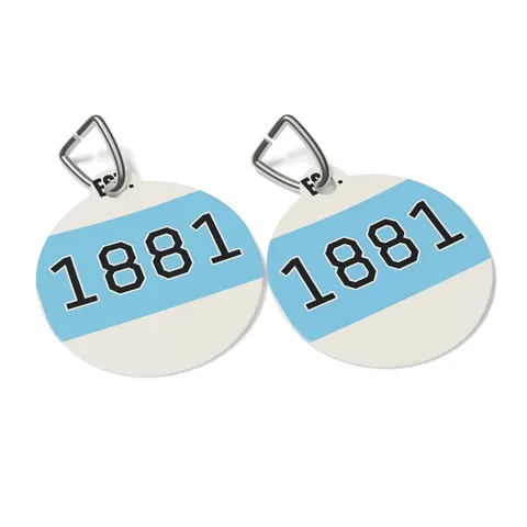 Spelman 1881 Sky Blue Elegance Pet Tag — other view