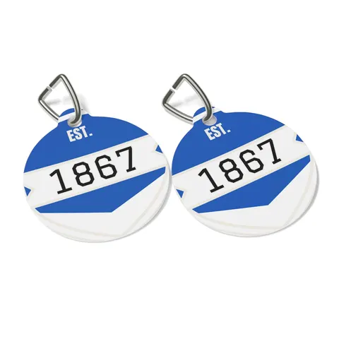 Saint Augustine's 1867 Blue & White Pet Tag — other view