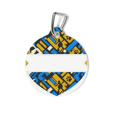 Streetwear Black/White Stencil Pet Tag — back view