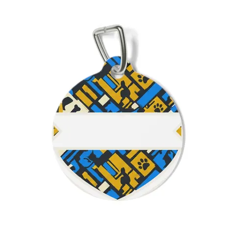Streetwear Black/White Stencil Pet Tag — front view
