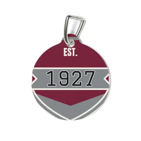 Texas Southern 1927 Maroon & Grey Pet Tag — back view