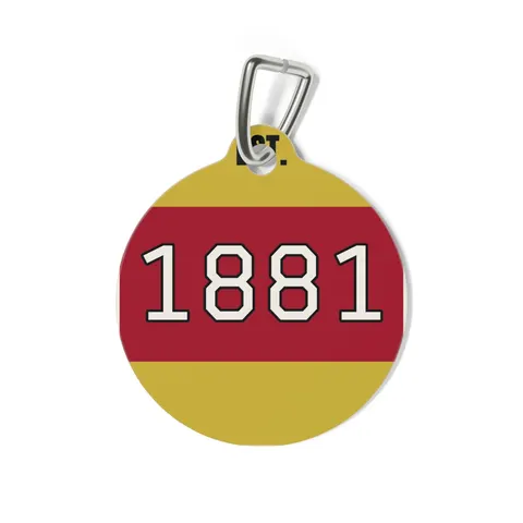 Tuskegee 1881 Crimson & Old Gold Pet Tag — back view