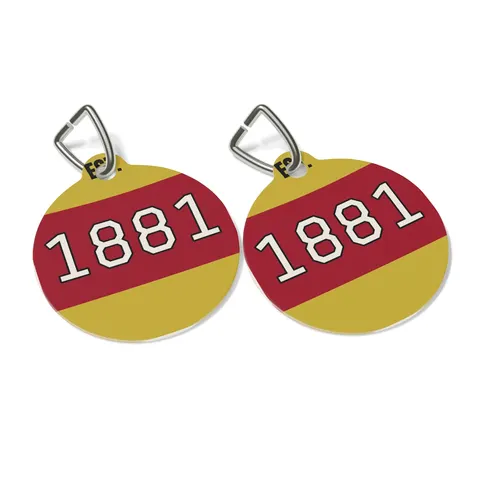 Tuskegee 1881 Crimson & Old Gold Pet Tag — other view