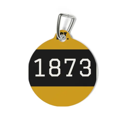 UAPB 1873 Black & Gold Arc Pattern Pet Tag — back view