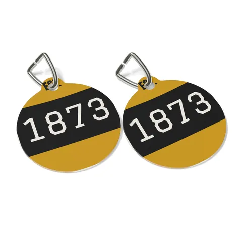 UAPB 1873 Black & Gold Arc Pattern Pet Tag — other view