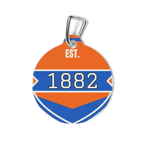 Virginia State 1882 Orange & Blue Pet Tag — back view