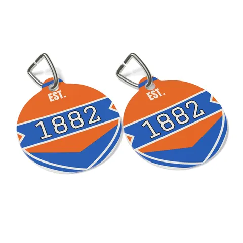 Virginia State 1882 Orange & Blue Pet Tag — other view