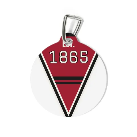 Virginia Union 1865 Crimson & Black Pet Tag — back view