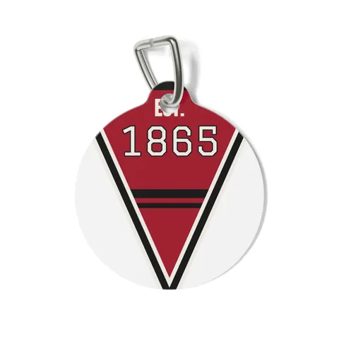 Virginia Union 1865 Crimson & Black Pet Tag — front view