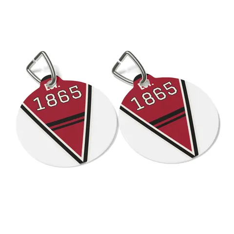 Virginia Union 1865 Crimson & Black Pet Tag — other view