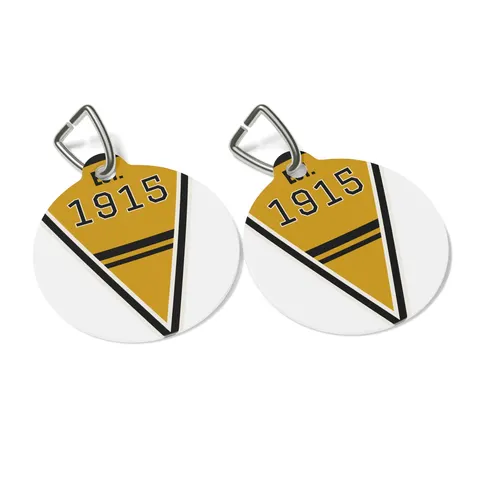 Xavier 1915 Gold & Black Pet Tag — other view
