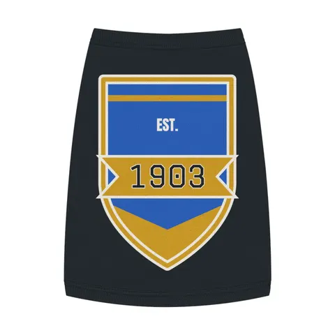 Albany State 1903 Blue & Gold Sunburst Pet Tank Top — front view