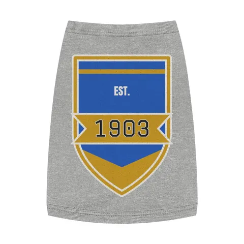 Albany State 1903 Blue & Gold Sunburst Pet Tank Top — front view