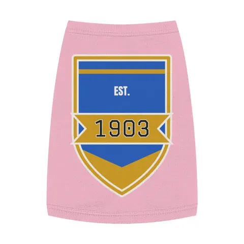 Albany State 1903 Blue & Gold Sunburst Pet Tank Top — front view