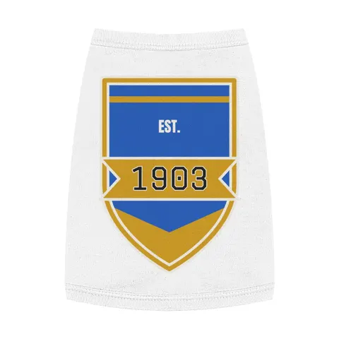 Albany State 1903 Blue & Gold Sunburst Pet Tank Top — front view