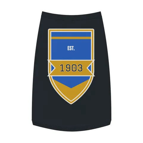 Albany State 1903 Blue & Gold Sunburst Pet Tank Top — front view