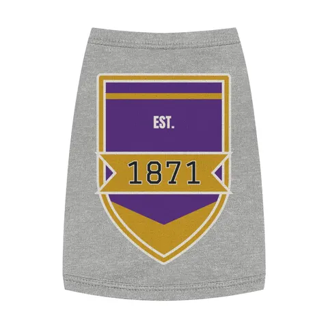 Alcorn 1871 Purple & Gold Academic Pet Tank Top — front view