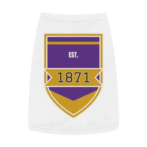 Alcorn 1871 Purple & Gold Academic Pet Tank Top — front view