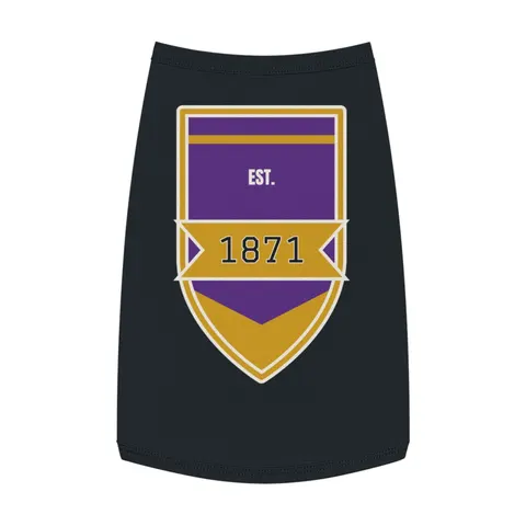 Alcorn 1871 Purple & Gold Academic Pet Tank Top — front view