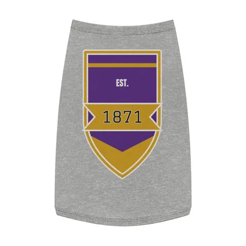 Alcorn 1871 Purple & Gold Academic Pet Tank Top — front view