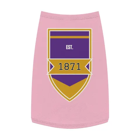 Alcorn 1871 Purple & Gold Academic Pet Tank Top — front view