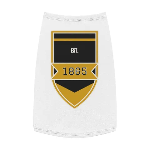 Bowie State 1865 Black & Gold Panel Pet Tank Top — front view