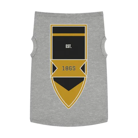 Bowie State 1865 Black & Gold Panel Pet Tank Top — front view