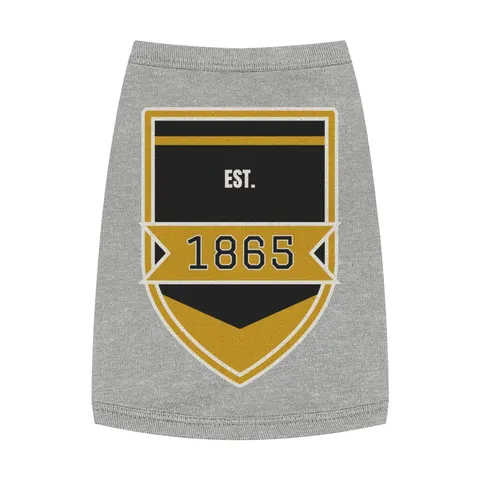 Bowie State 1865 Black & Gold Panel Pet Tank Top — front view