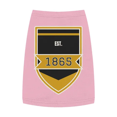 Bowie State 1865 Black & Gold Panel Pet Tank Top — front view