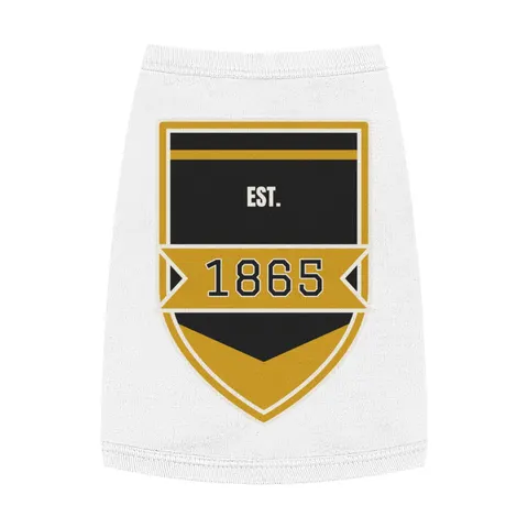 Bowie State 1865 Black & Gold Panel Pet Tank Top — front view