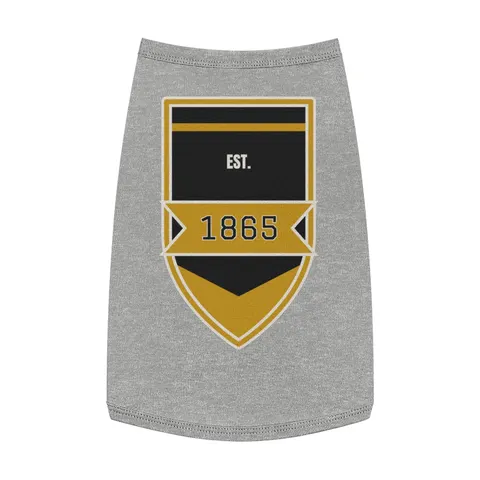 Bowie State 1865 Black & Gold Panel Pet Tank Top — front view