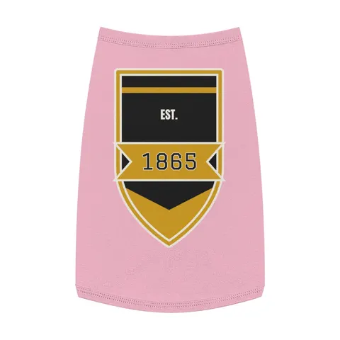 Bowie State 1865 Black & Gold Panel Pet Tank Top — front view
