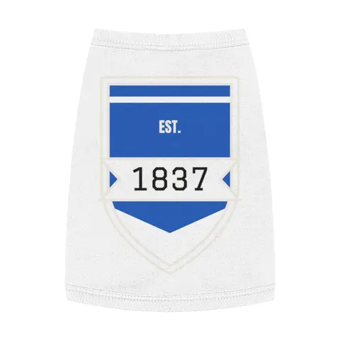 Cheyney 1837 Blue & White Pet Tank Top — front view