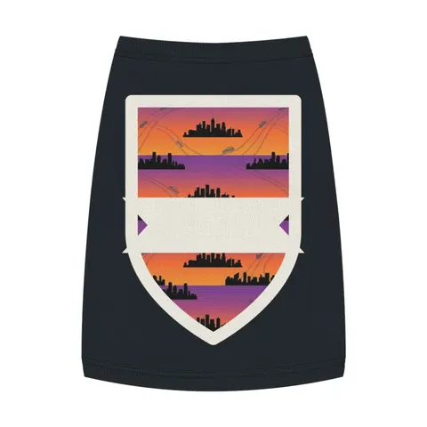 Atlanta Skyline Sunset Silhouette Pet Tank Top — front view