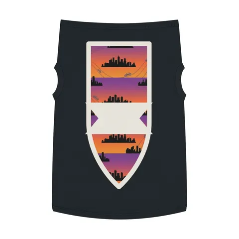 Atlanta Skyline Sunset Silhouette Pet Tank Top — front view