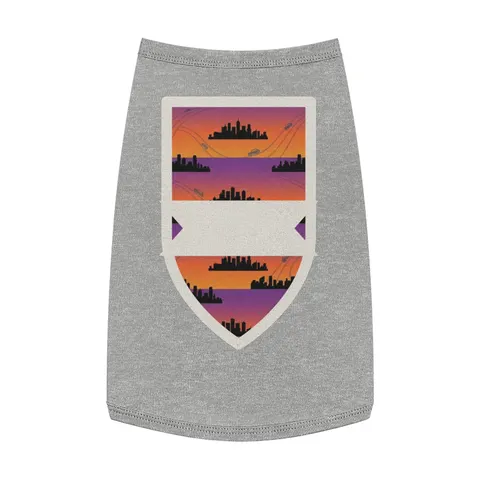 Atlanta Skyline Sunset Silhouette Pet Tank Top — front view