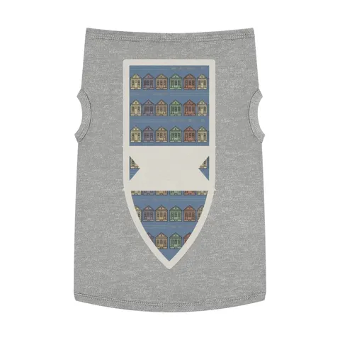 New Orleans 7th Ward Shotgun Houses Pet Tank Top — front view