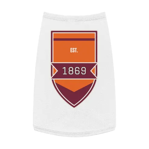 Claflin 1869 Orange & Maroon Pet Tank Top — front view
