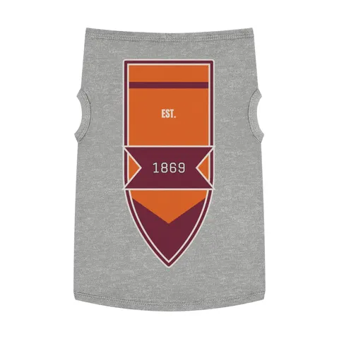 Claflin 1869 Orange & Maroon Pet Tank Top — front view