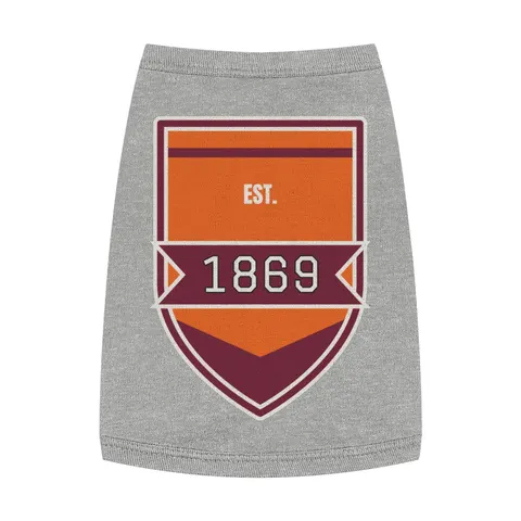 Claflin 1869 Orange & Maroon Pet Tank Top — front view