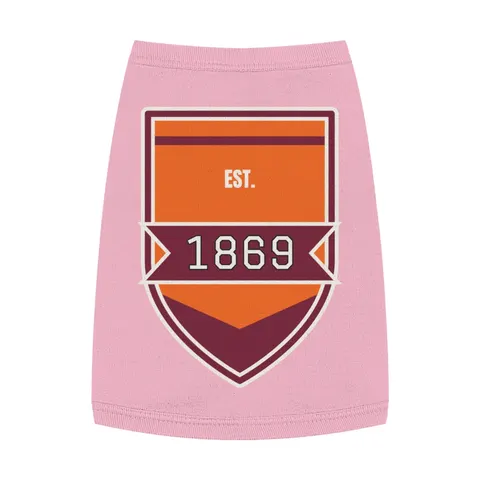 Claflin 1869 Orange & Maroon Pet Tank Top — front view