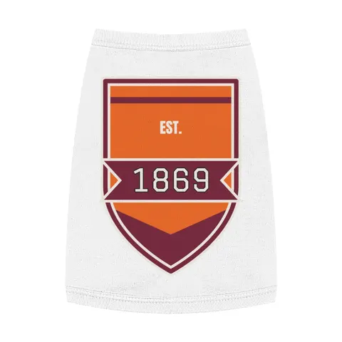 Claflin 1869 Orange & Maroon Pet Tank Top — front view