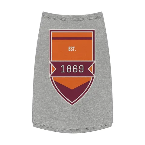 Claflin 1869 Orange & Maroon Pet Tank Top — front view