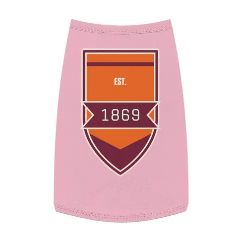 Claflin 1869 Orange & Maroon Pet Tank Top — front view