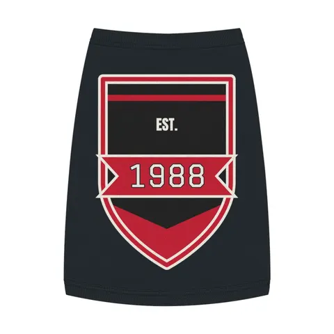 Clark Atlanta 1988 Black & Red Arch Pet Tank Top — front view