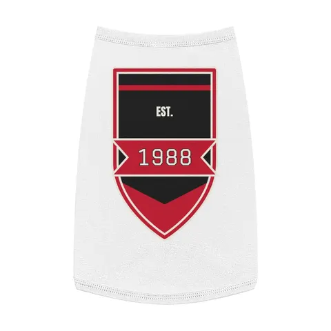 Clark Atlanta 1988 Black & Red Arch Pet Tank Top — front view