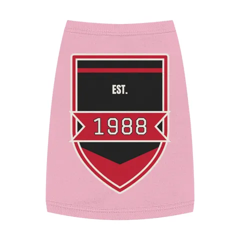Clark Atlanta 1988 Black & Red Arch Pet Tank Top — front view