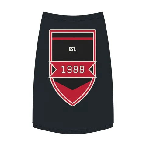 Clark Atlanta 1988 Black & Red Arch Pet Tank Top — front view