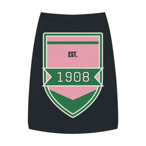 AKA 1908 Pink & Green Ivy Pattern Pet Tank Top — front view
